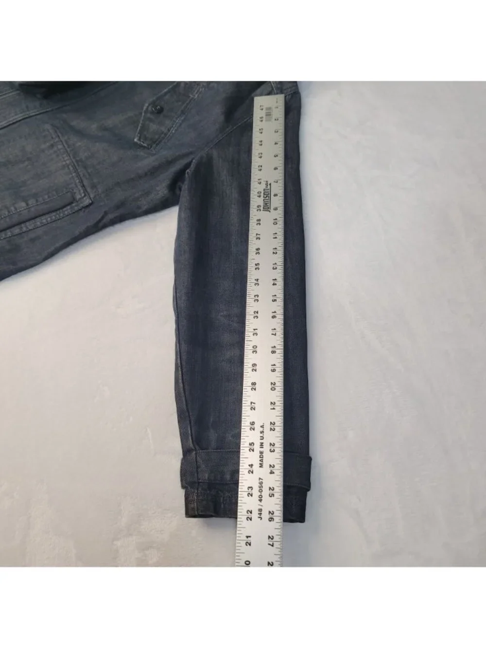 Converse One Star Men's Hooded Full Zip Button Black Denim Jacket Size L - Picture 9 of 14